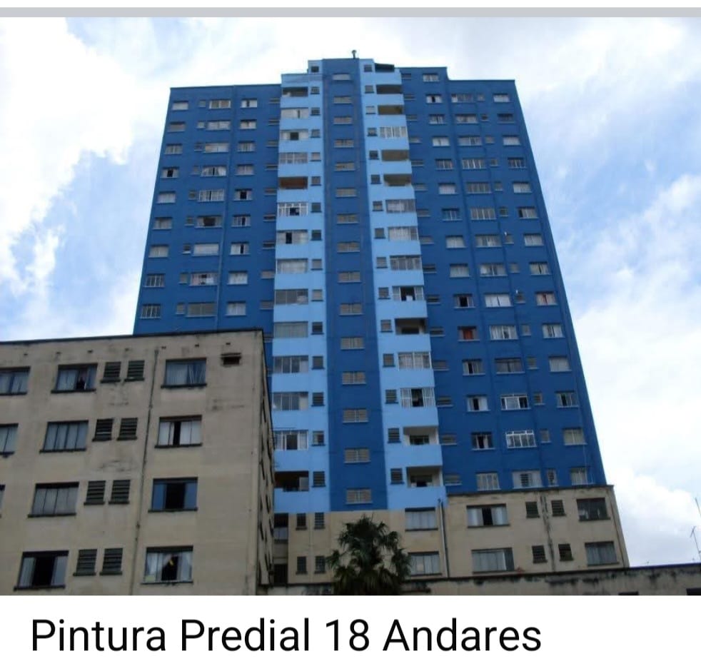 Pintura predial em edifício de 18 andares executada pela Ungaretti Obras